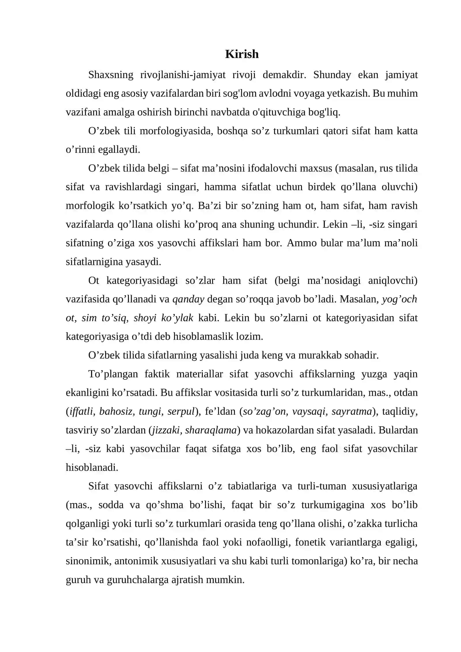 O’zbek tilida ruhiy holatni ifodalovchi sifatlar semantikasi 2
