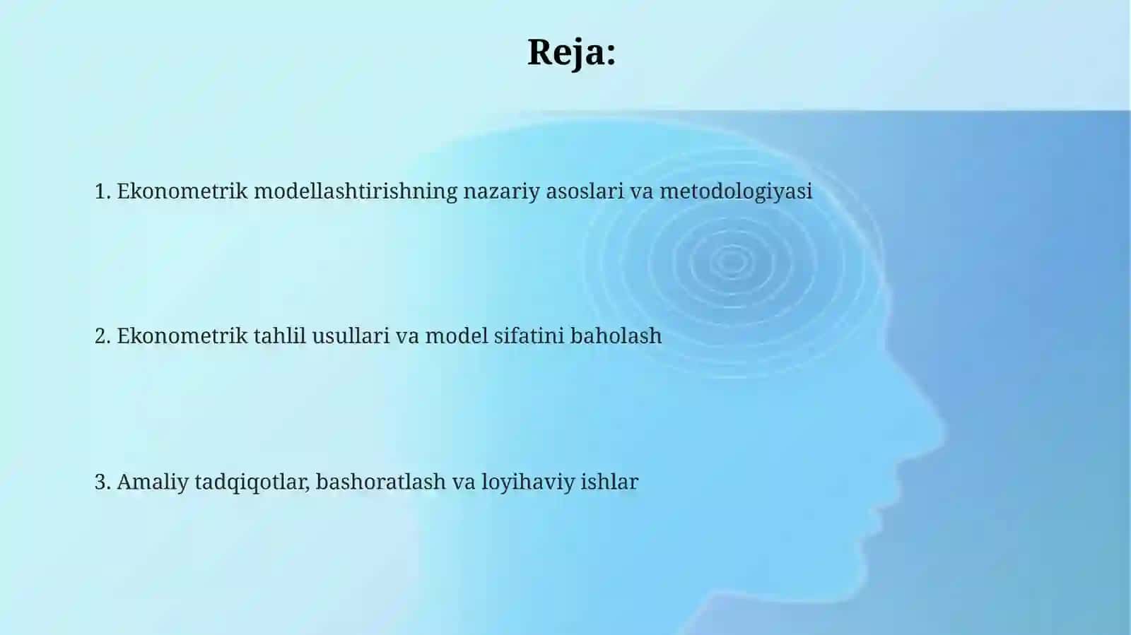 Amaliyekonometrikafanning predeterminedvazifalari 2