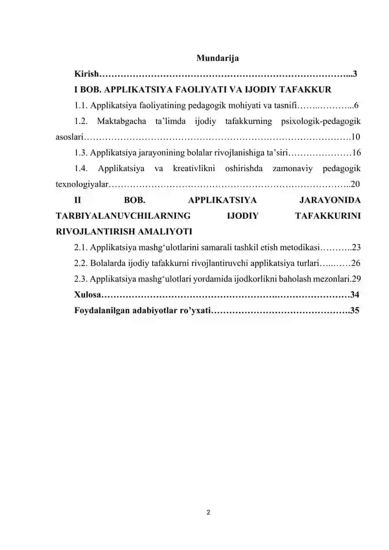 Applikatsiya jarayonida tarbiyalanuvchilarning ijodiy tafakkurini rivojlantirish. 2