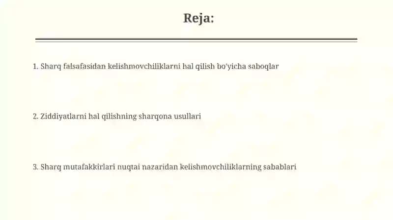 Sharq mutafakkirlarining konfliktlarni yuzaga kelish sabablari va ularni bartaraf etish 2