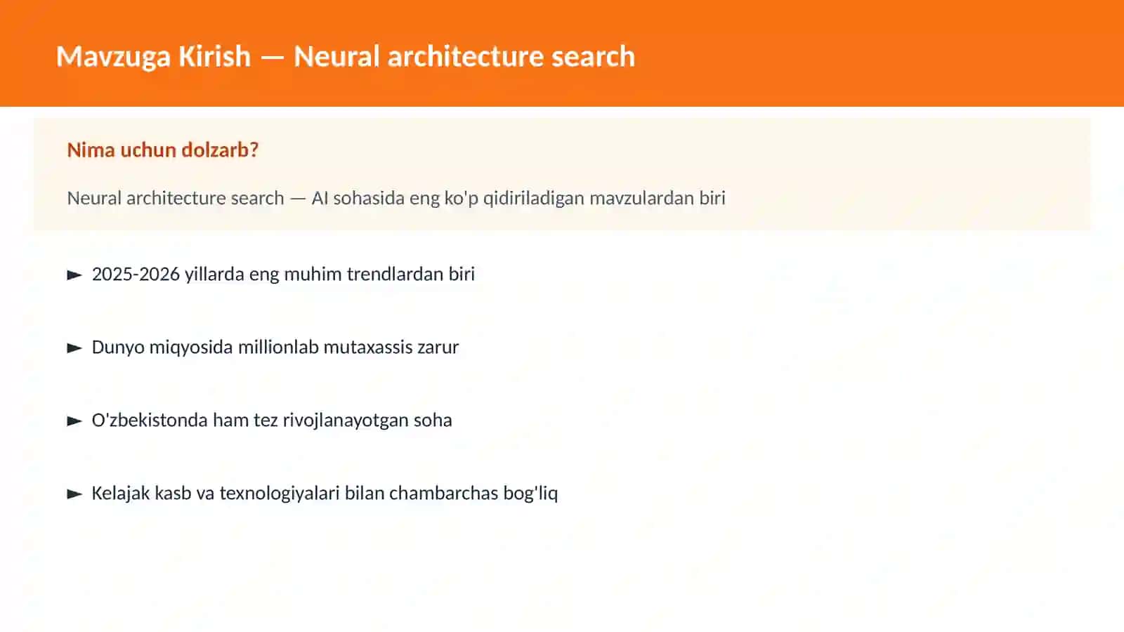 AI | DEEP LEARNING VA NEYRON TARMOQLAR 2