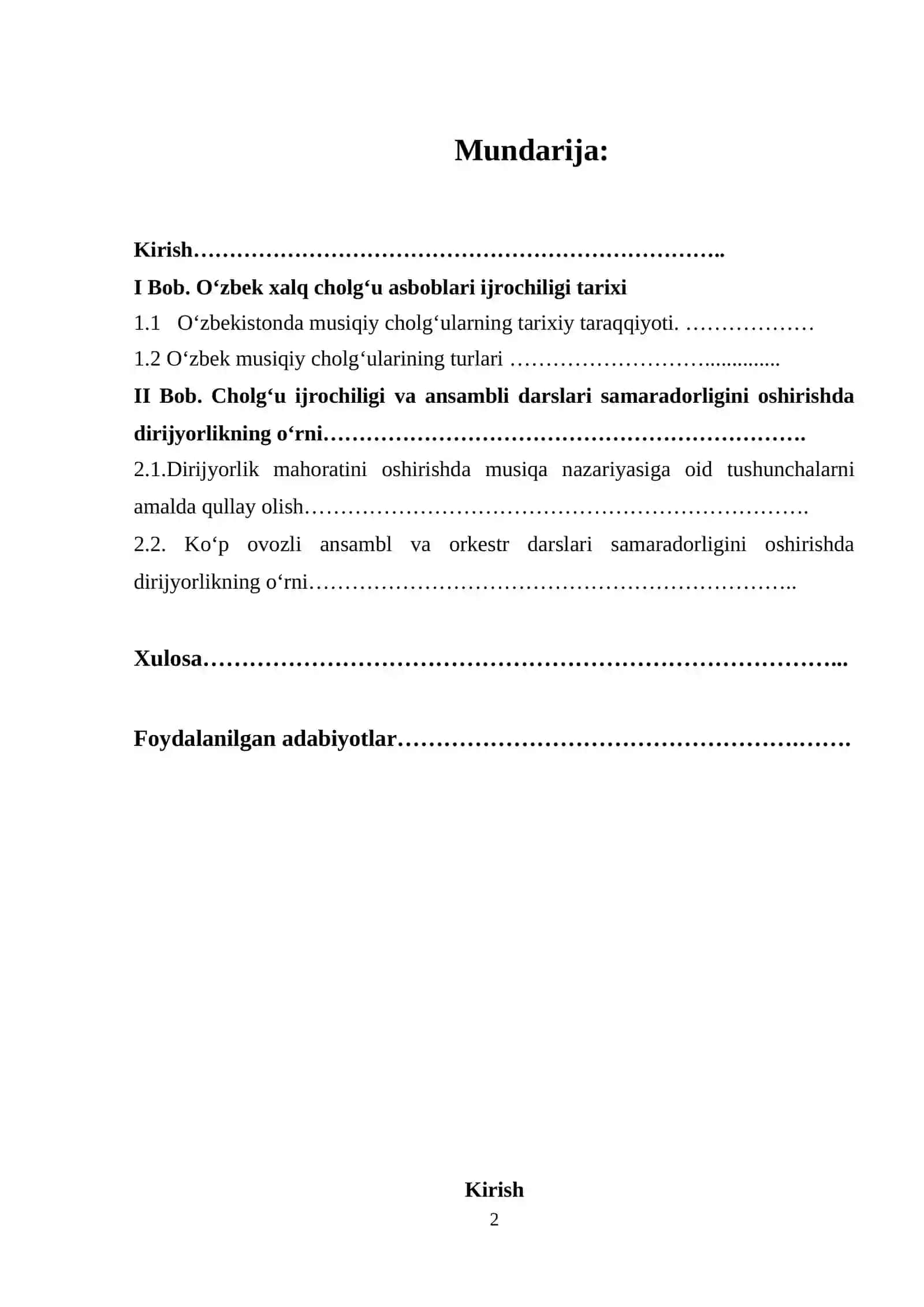 Cholg‘u ijrochiligi va ansambli darslari samaradorligini oshirishda dirijyorlikning o‘rni 2
