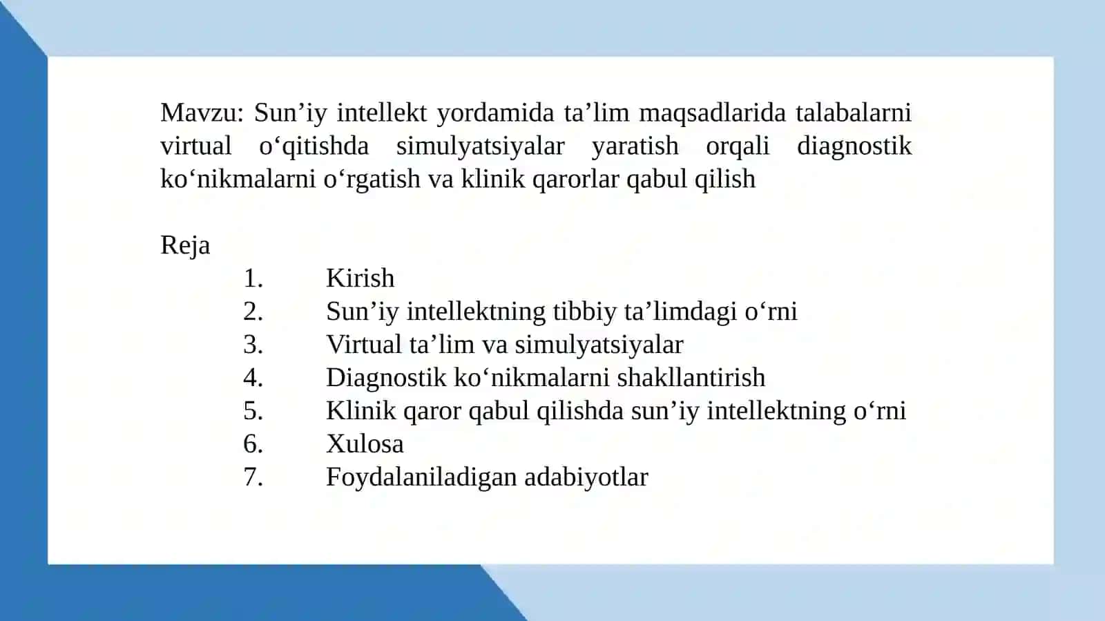ichki kasalliklar Propdevtikasidan tayyorlangan mustaqil ishi 2