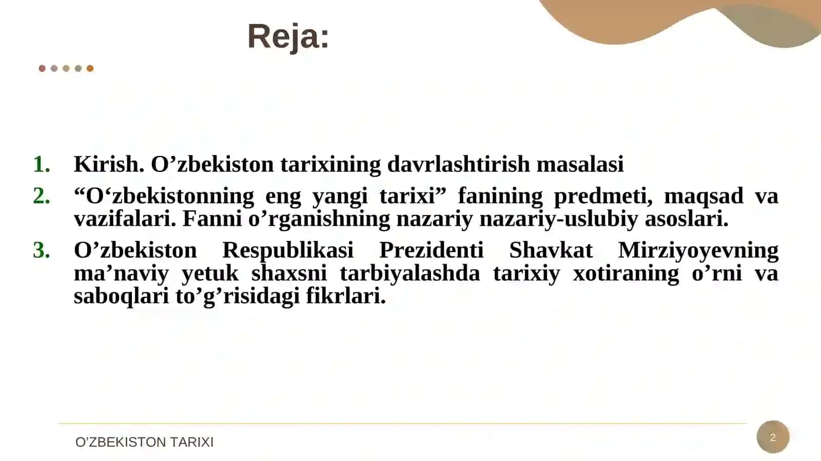 O'zbekistonning eng yangi tarixi 2