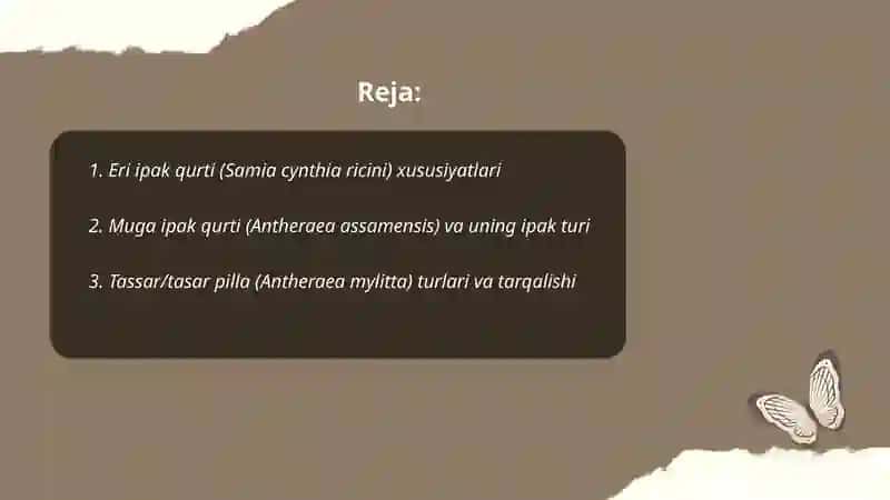 Tut ipak qurti pillasidan boshqa mavjud pilla turlari 2