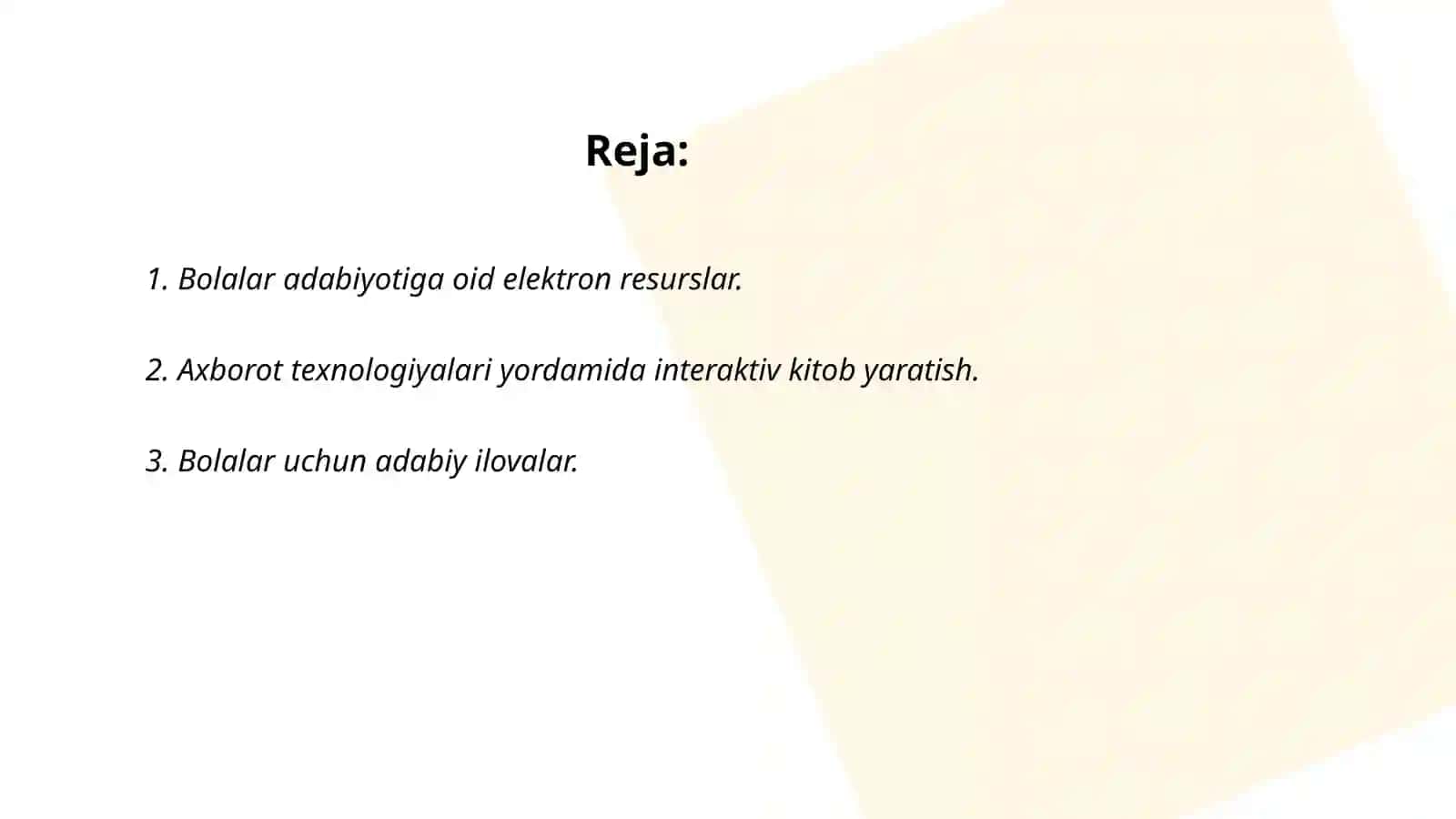 Metodik fa’nlar 2024/2025 oʻquv yili uchun ta’lim topshiriqlari 2