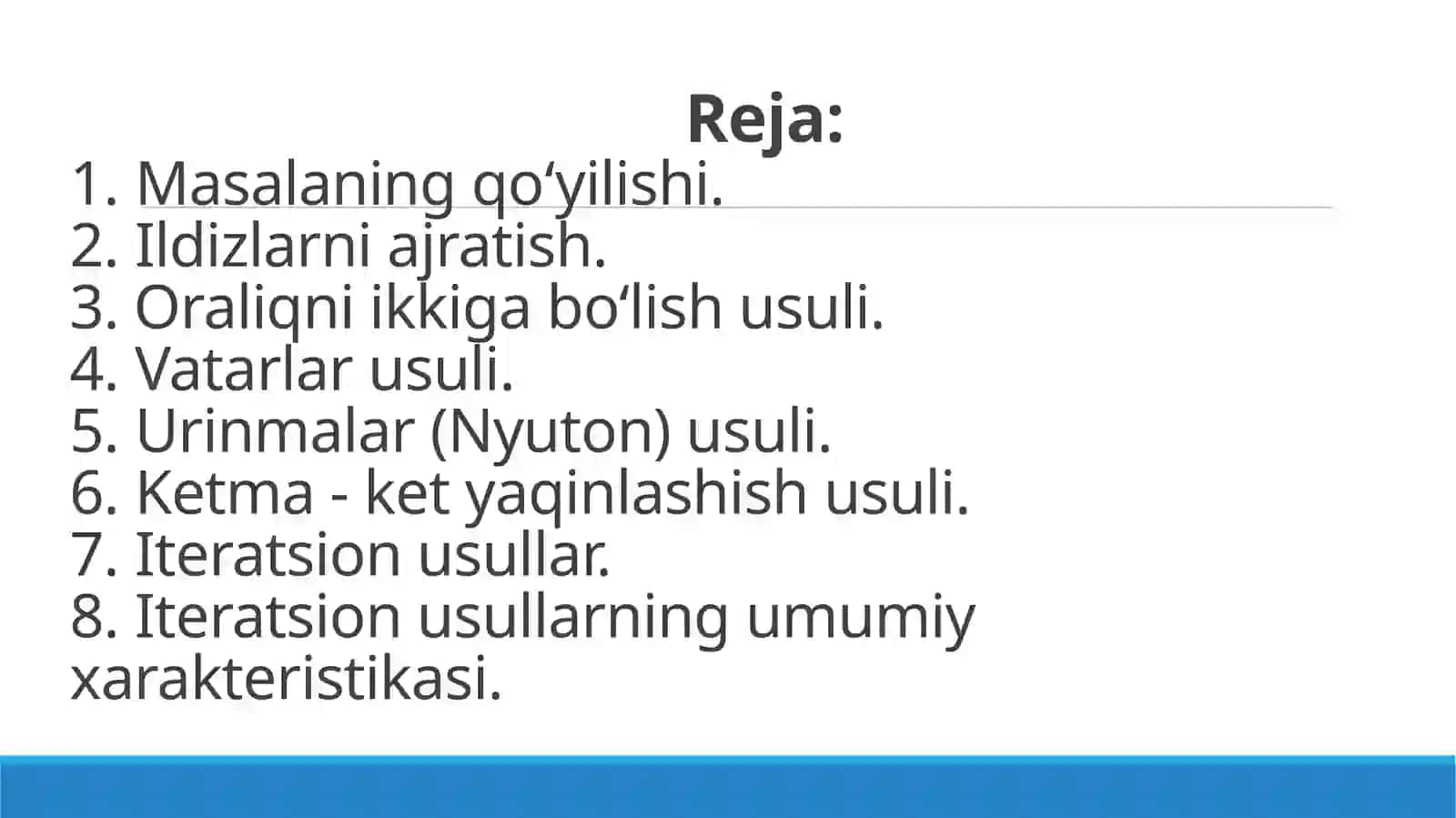 Bir noma’lumli chiziqsiztenglamalarnitaqribiy yеchish 2