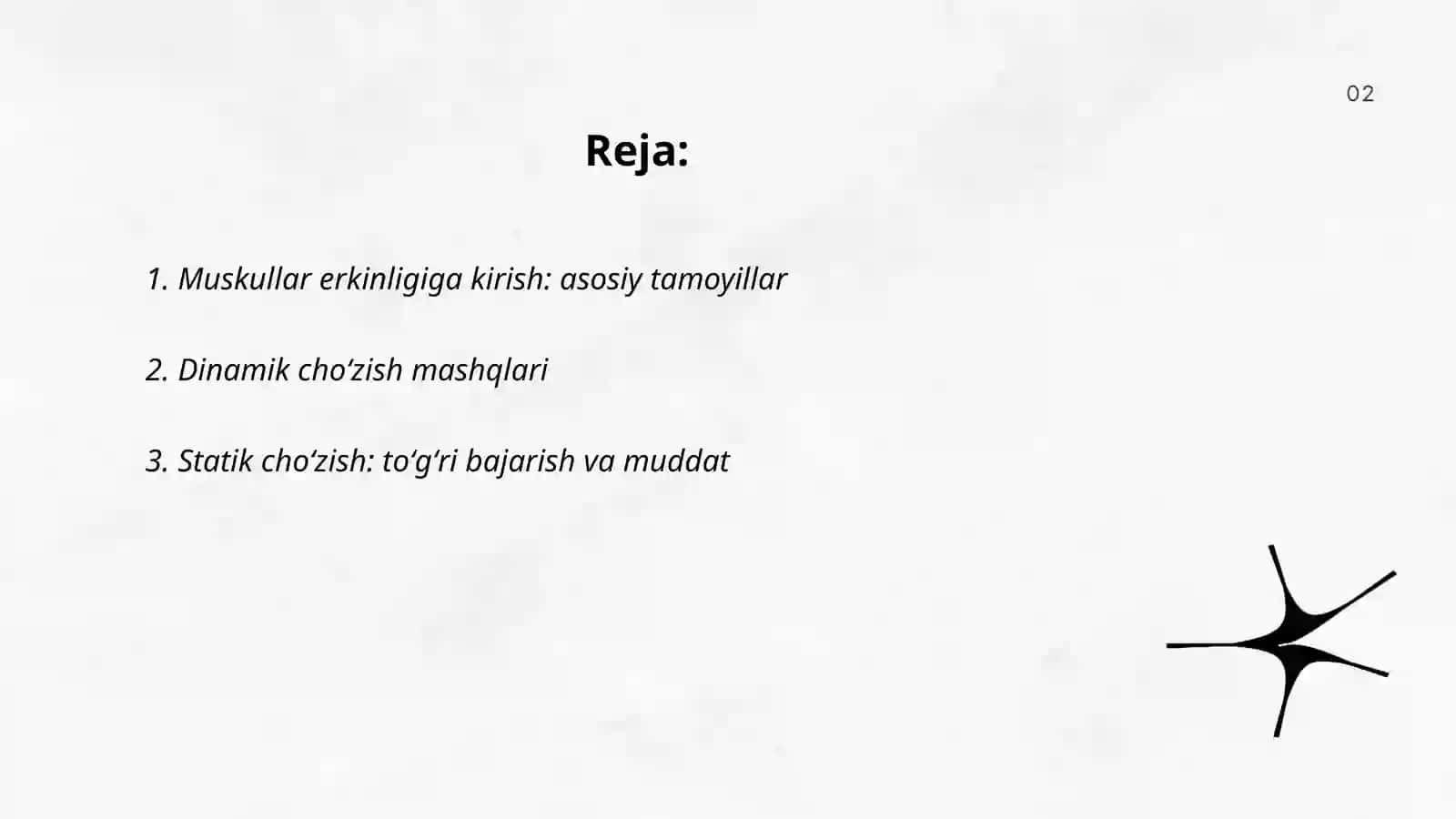 Muskullar erkinligiga erishish mashqlari 2