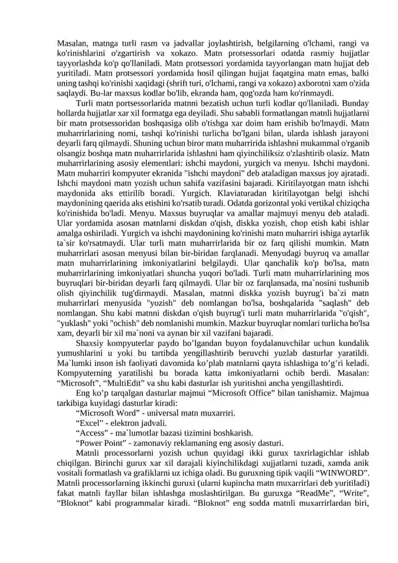MS Word dasturi 2