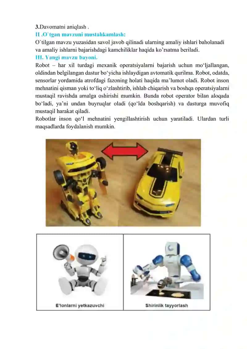 Geometrik shakllardan robot hosil qilish 2
