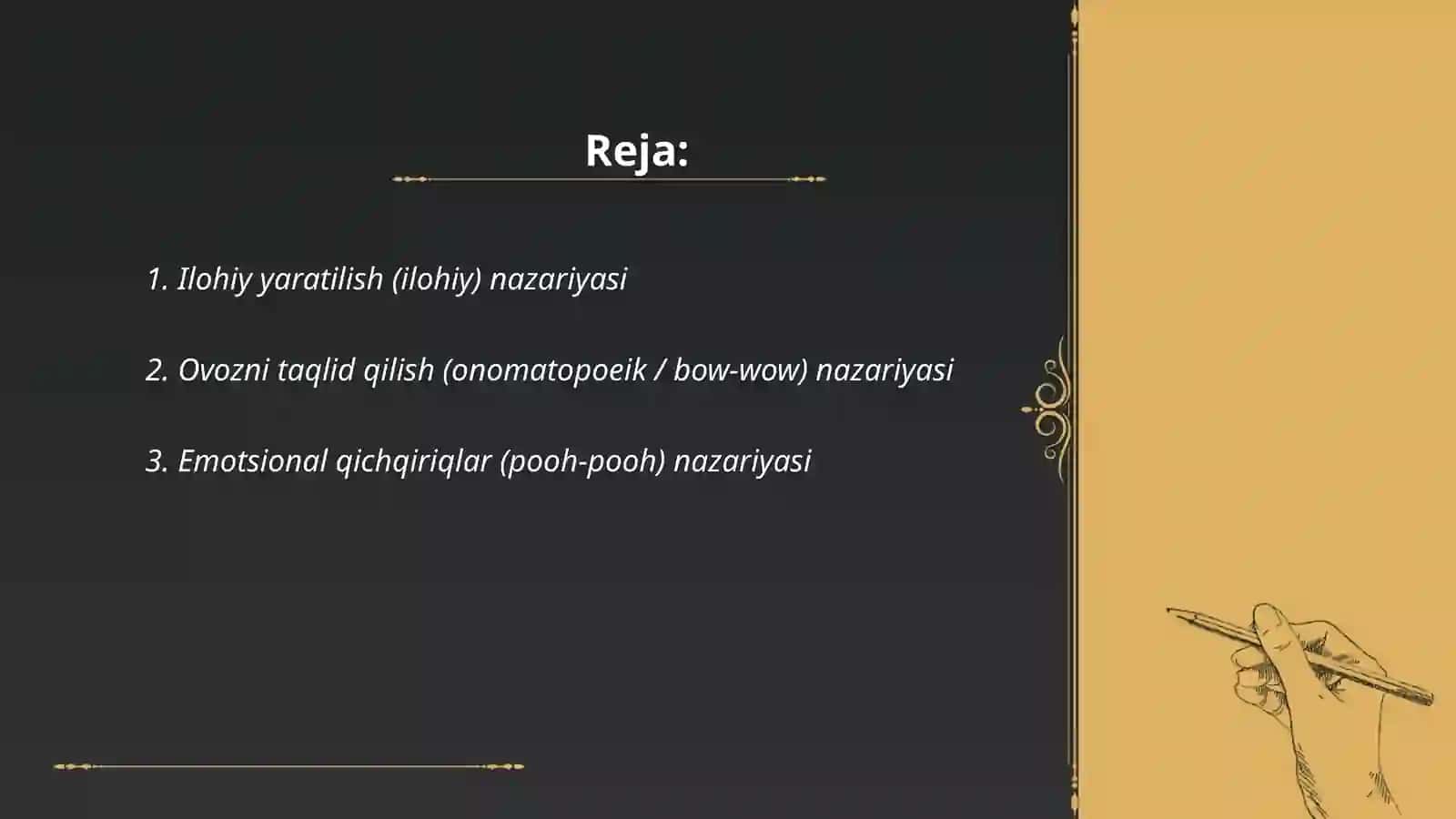 Tilning paydo boʻlish haqidagi nazariyalar 2