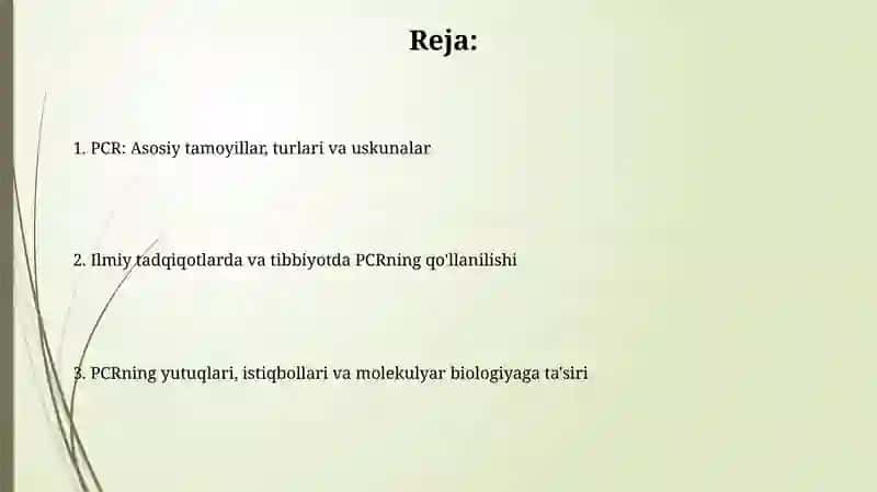 Molekulyar biologiya sohasida PZR usuli va uning fan rivojidagi yutuqlari 2