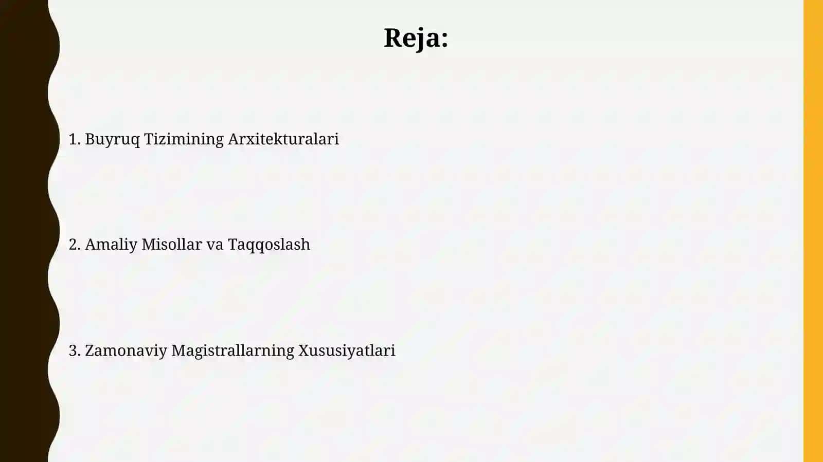 Buyruq Tizimining Arxitekturalari 2