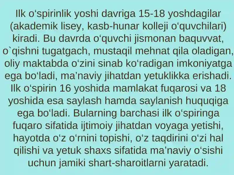 Ilk o‘spirinlik yoshi davrida psixik rivojlanish xususiyatlari 2