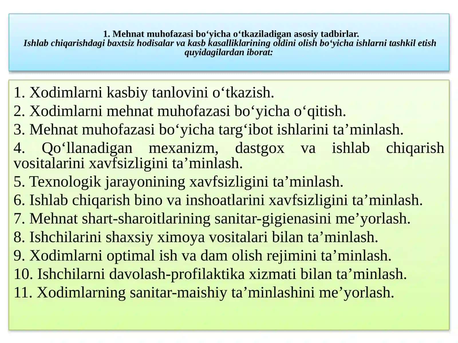 Xavfsiz faoliyatni tashkil qilishda xodimlar bilimini tekshirish va õqitish 2