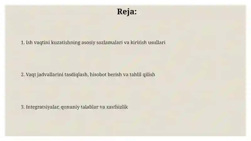 Ish kuni xronometraji 2