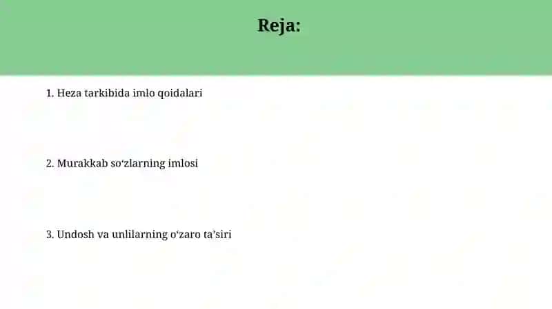 Taʼlim boʻgʻinlarida imlo qoidalarining berilishi 2