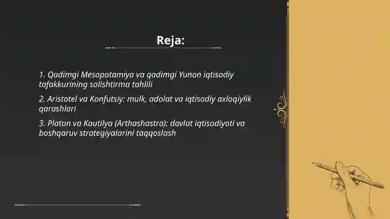 Iqtisodiy taffakur evolutsiyasi: qadimgi Sharq va G'arb olimlari qarshlari tahlili 2