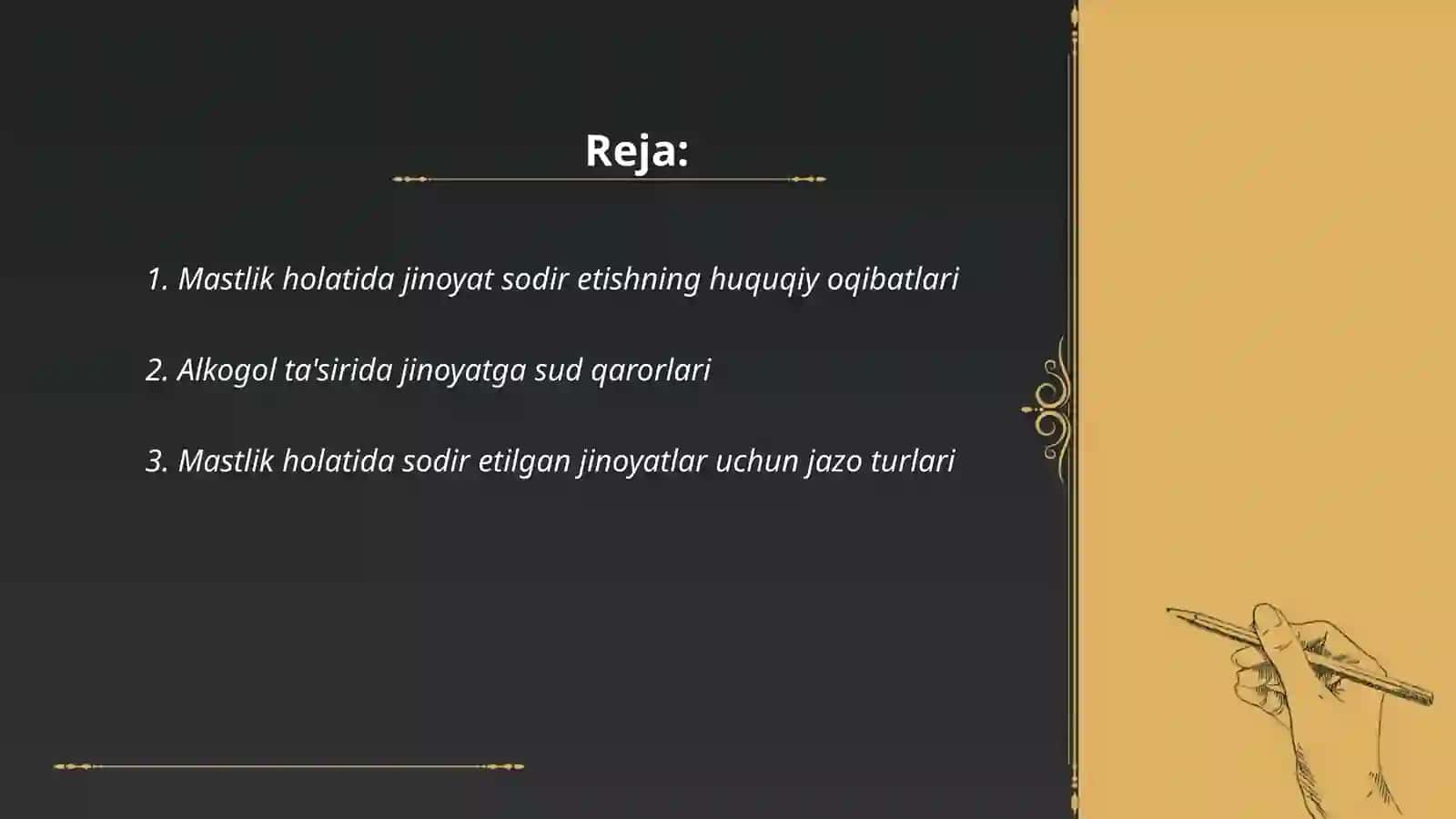 Mastlik holatida sodir etilgan jinoyat uchun javobgarlik 2