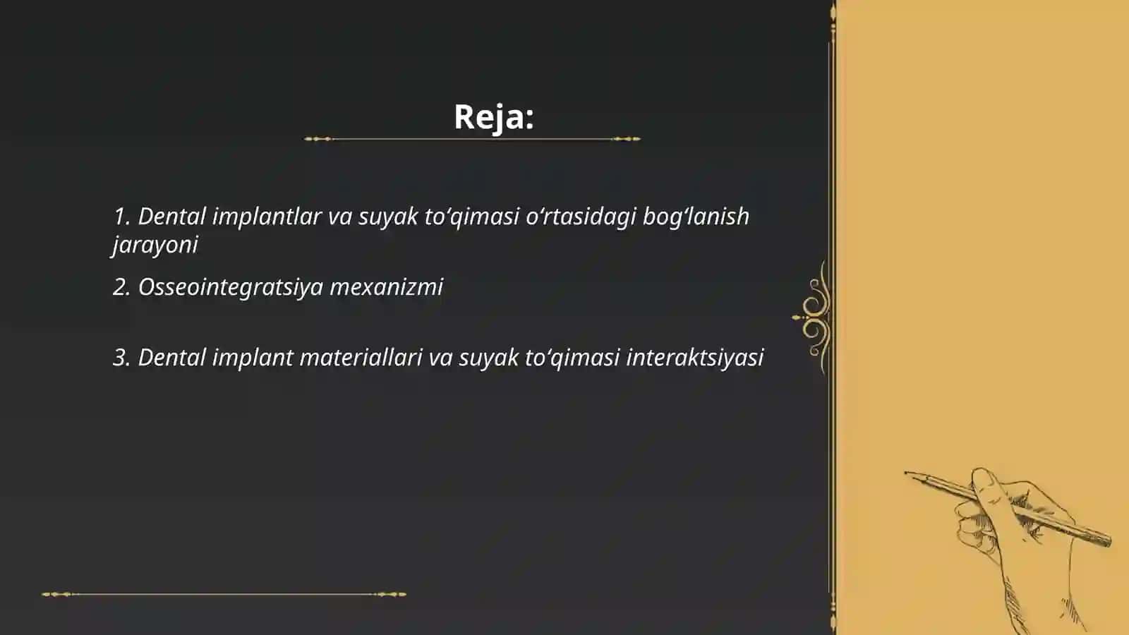 Dental implantlar bilan suyak toʻqimasini oʻzaro birikish turlari 2