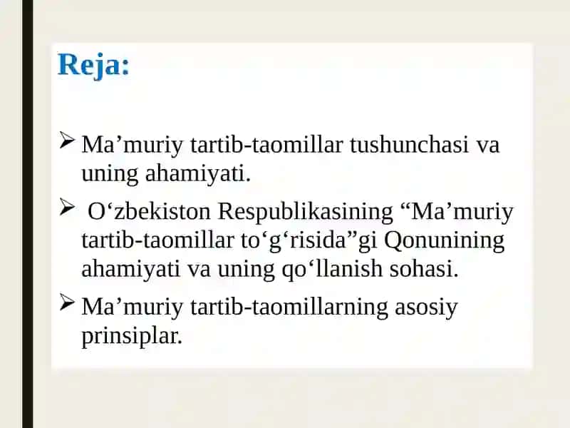 Ma’muriy tartib-taomillar 2