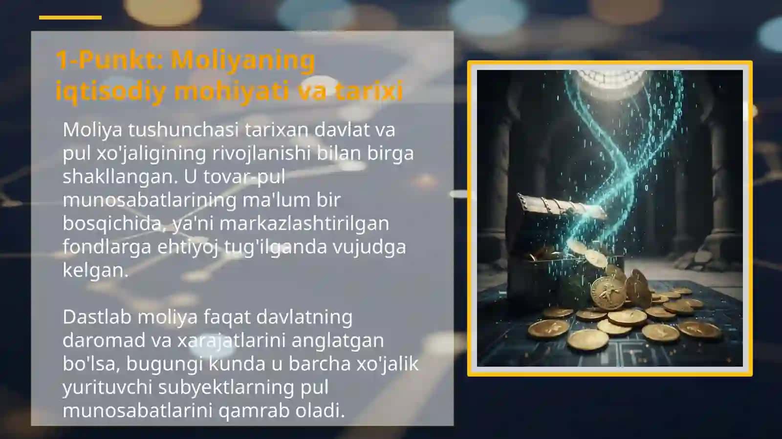 Moliyaning mohiyati va funksiyalari: Kirish 2