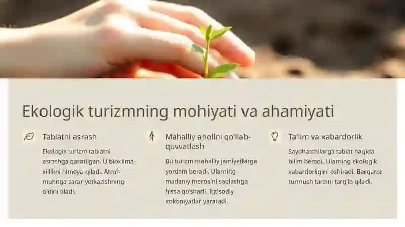 Ekologik turizm turlari va ularning tasnifi 2