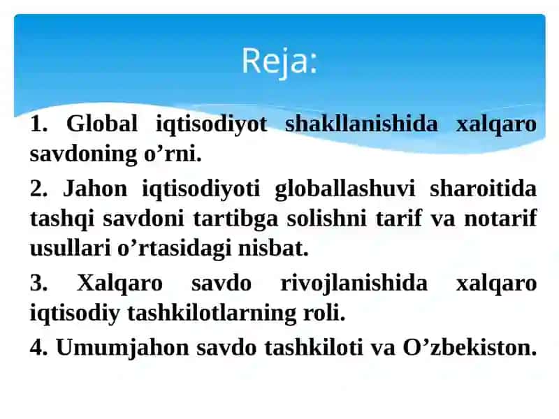 Xalqaro savdoning yangi nazariyalari 2