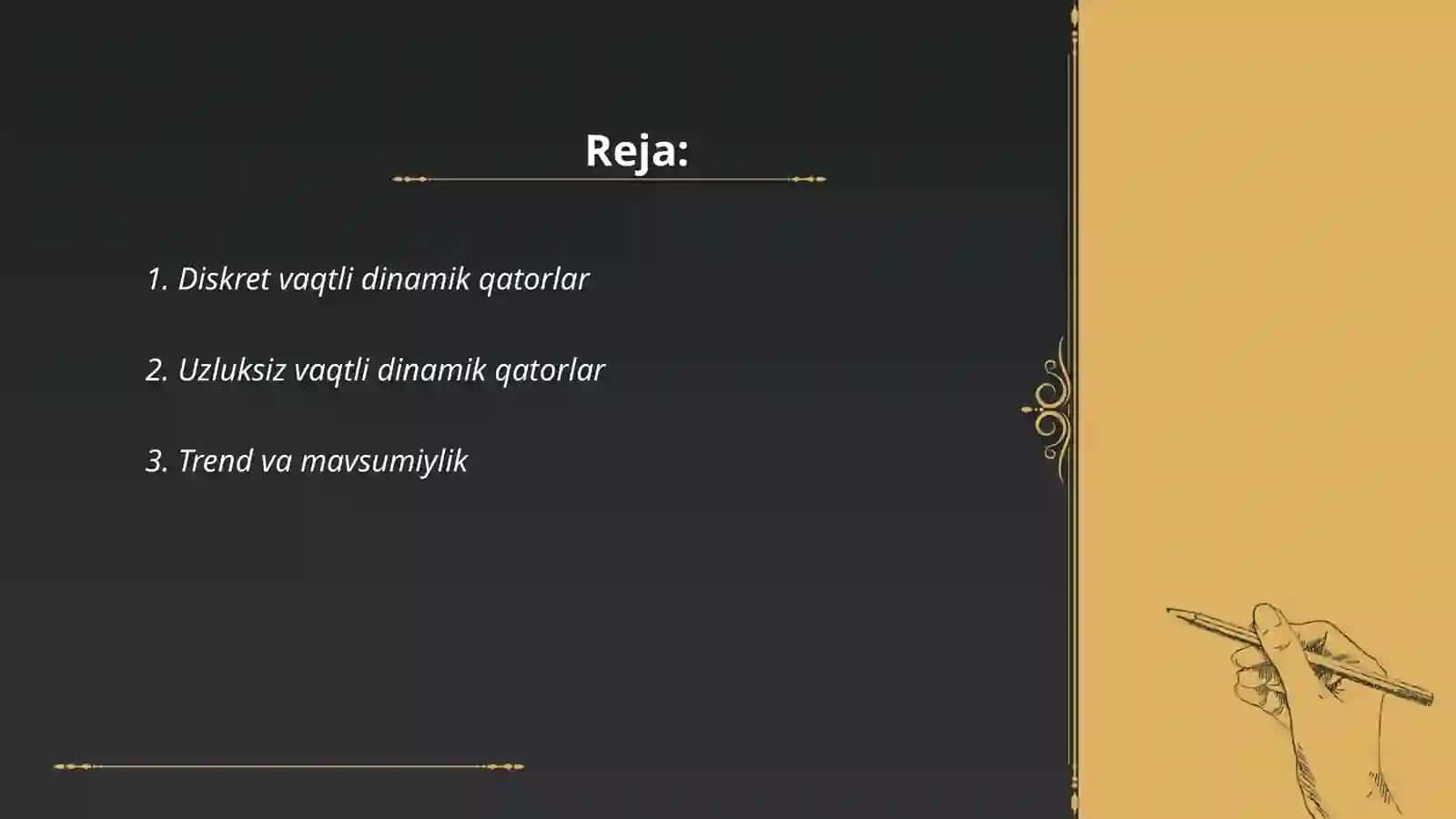 Dinamika qatorlari 2