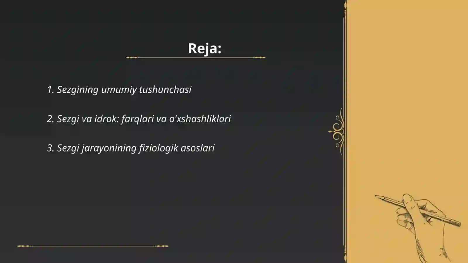 Psixlogiyda sezgi va uning klassifikatsiyasi 2