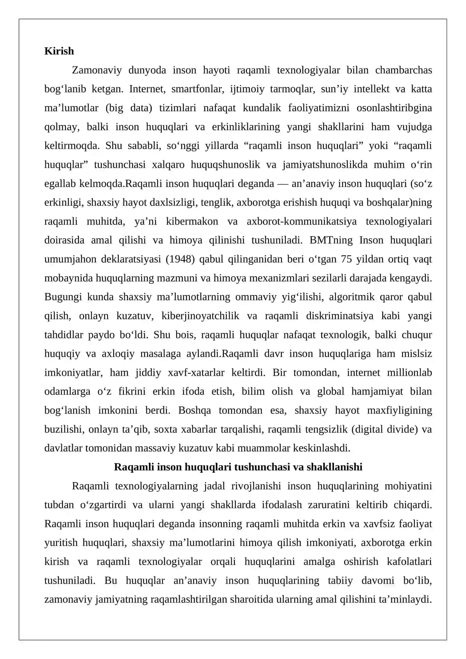 Asosiy raqamli inson huquqlari 2