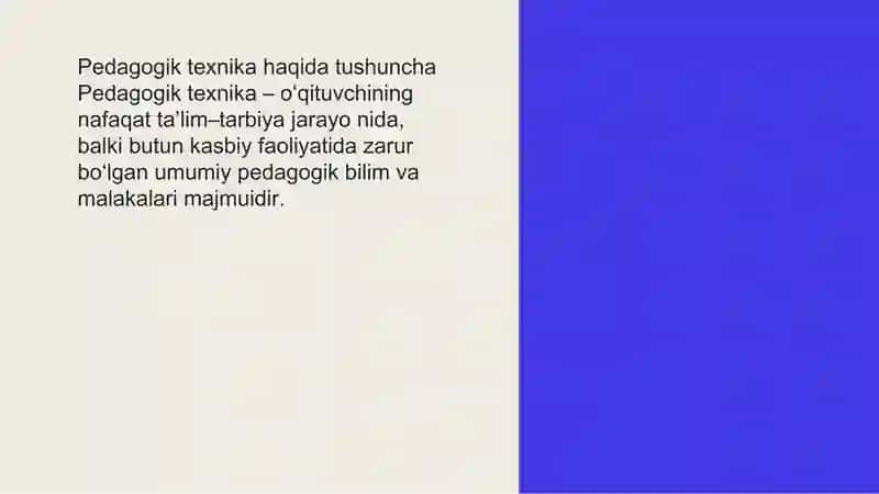 Pedagogik texnika va uning komponentlari, tarkibiy qismlari 2