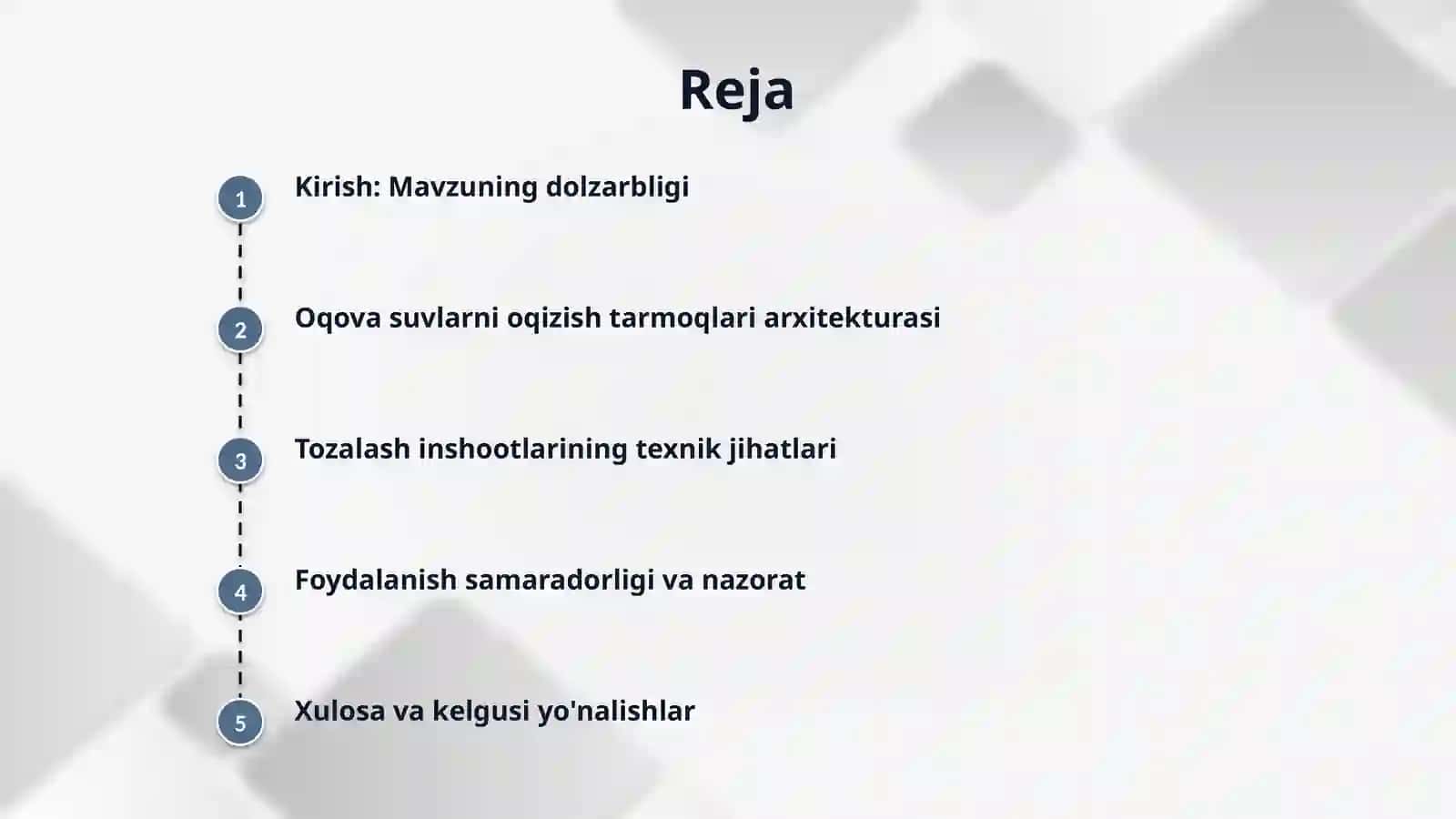 Oqova suvlarni oqizish tarmoqlaridan foydalanish Oqova suvlarni tozalash inshootlarini ishlatish 2