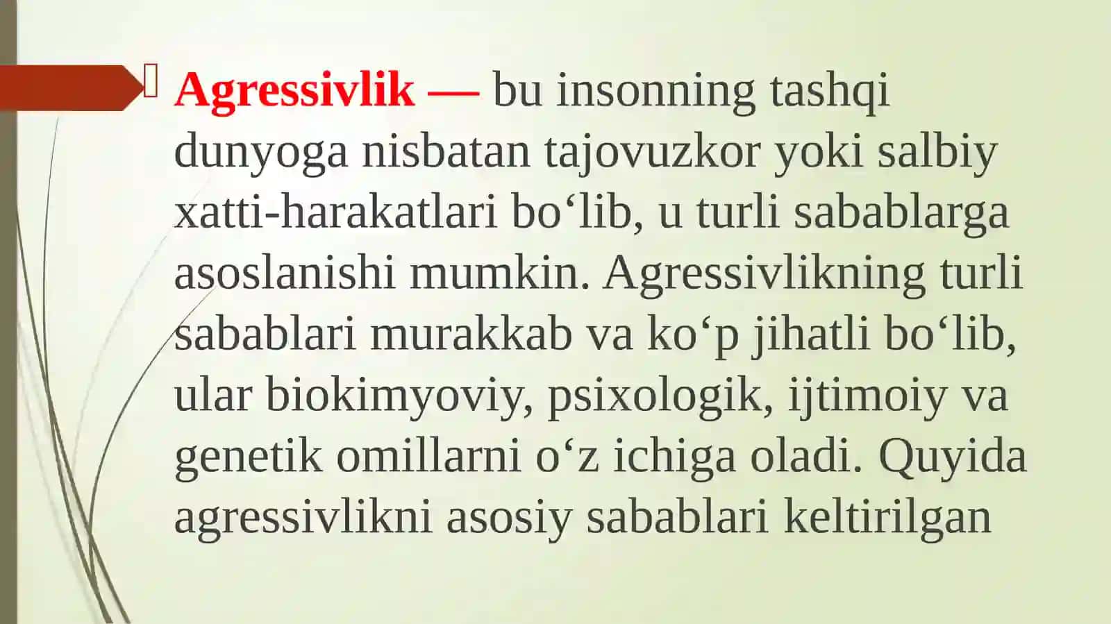 AGRESSIV VA NIZOLI XATTI-HARAKATLAR DIAGNOSTIKASI 2