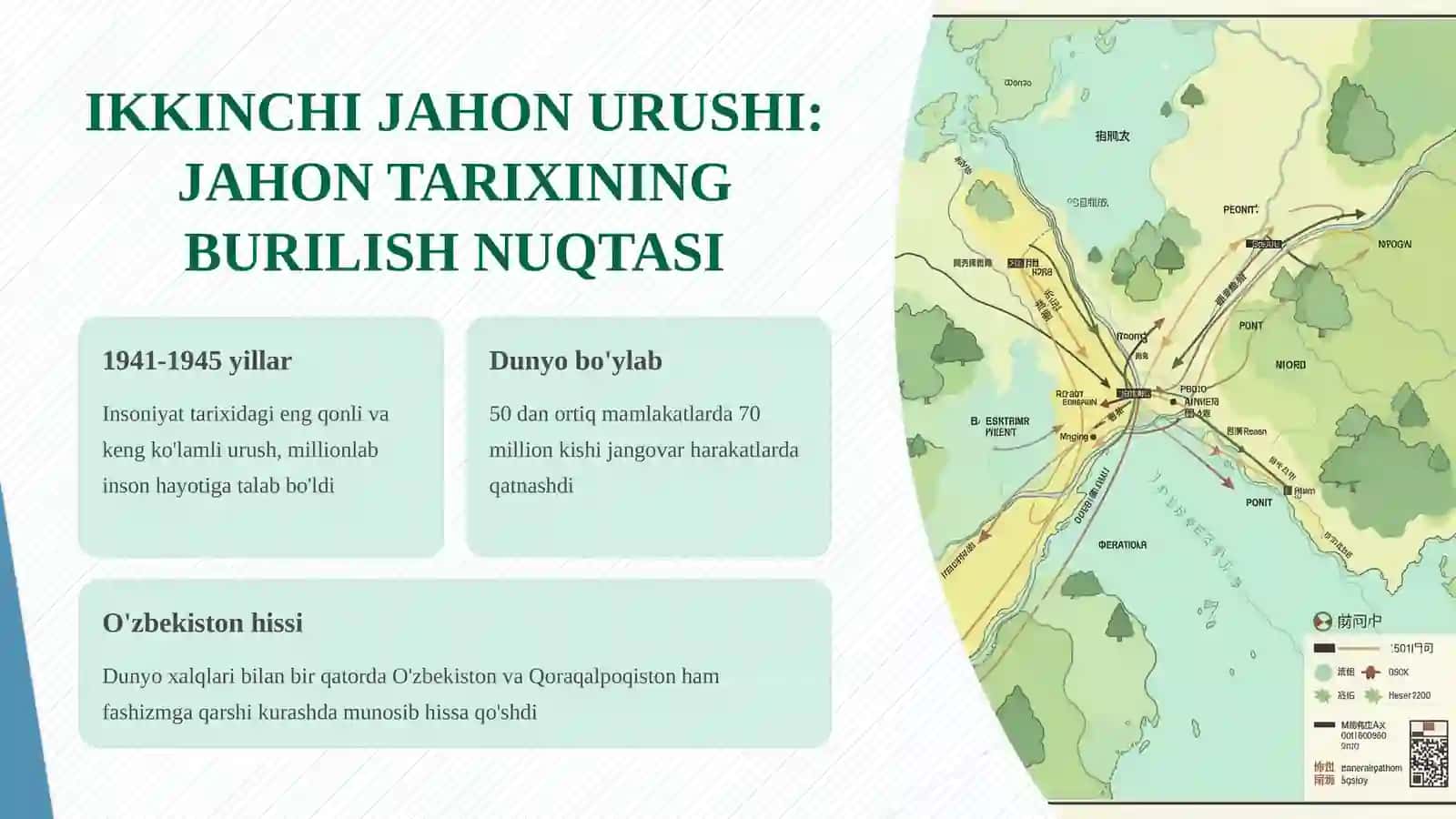 Ikkinchi yer yuzlik urush yillarida Qoraqalpoq xalqining fashizm ustidan erishilgan yutuqqa qo‘shilgan ulushi 2
