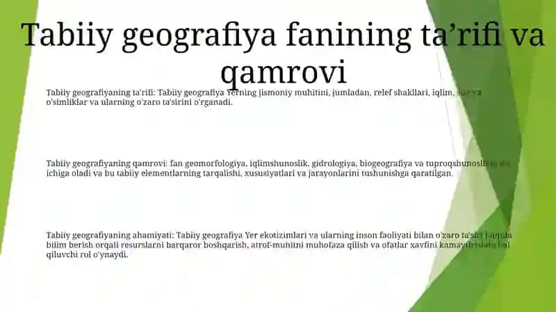 Tabiiy Geografiyaning Mazmuni Va Mohiyati 2