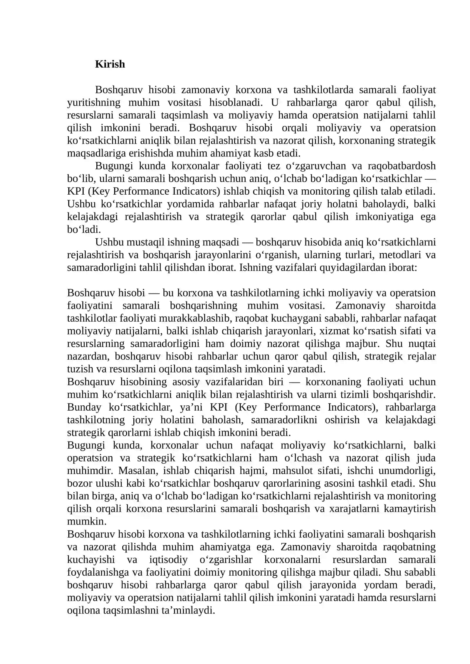 Boshqaruv hisobi 2