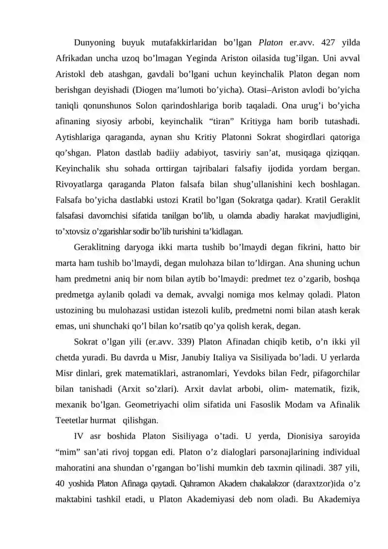 Platon falsafasi 2