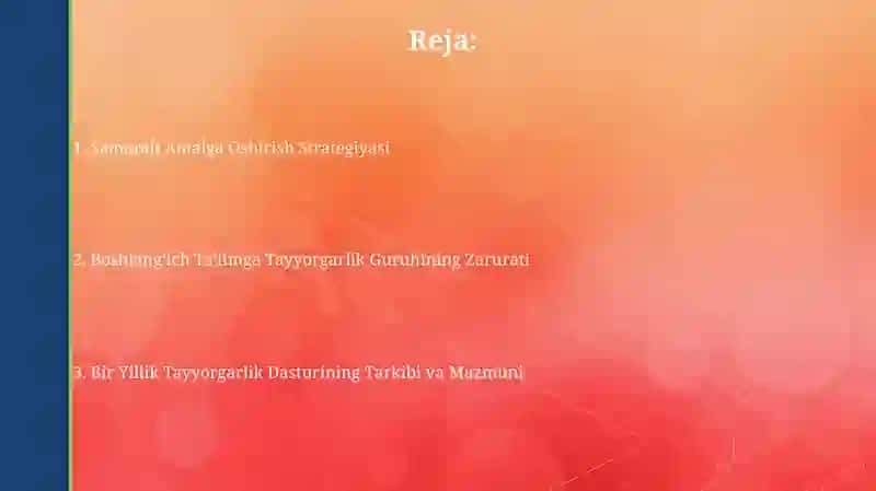 Bir Yil Tayyorgarlik Dasturi 2