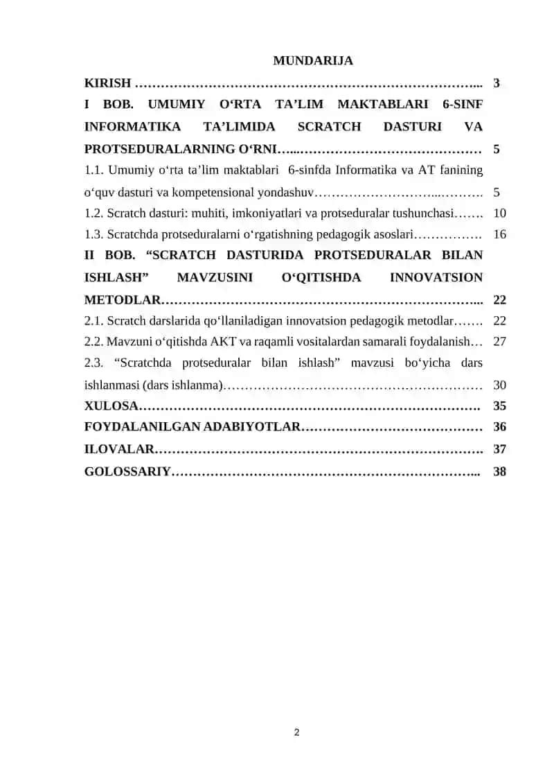 Umumiy orta talim maktablarining 6-sinfida Informatika va AT fanidan “Scratch dasturida protseduralar bilan ishlash” mavzusini o‘qitishda innovatsion metodlardan foydalanish 2