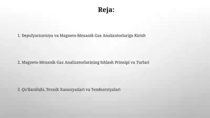 Depolyarizatsion va magnito-mexanik gazo analizatorlari 2