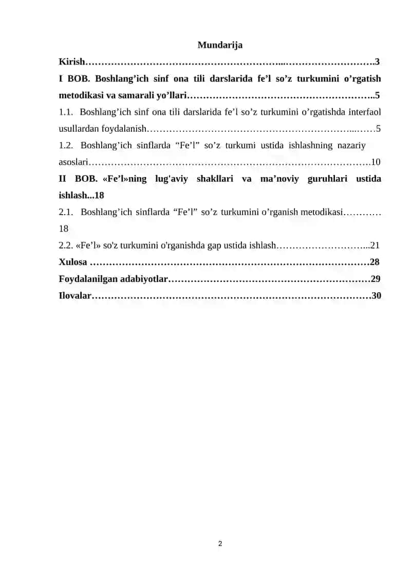 4-sinf ona tili darslarida fe`l so’z turkumini o’rganish 2