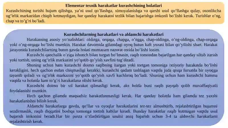 Texnik harakatlarni amalga oshirishning umumiy asoslari 2
