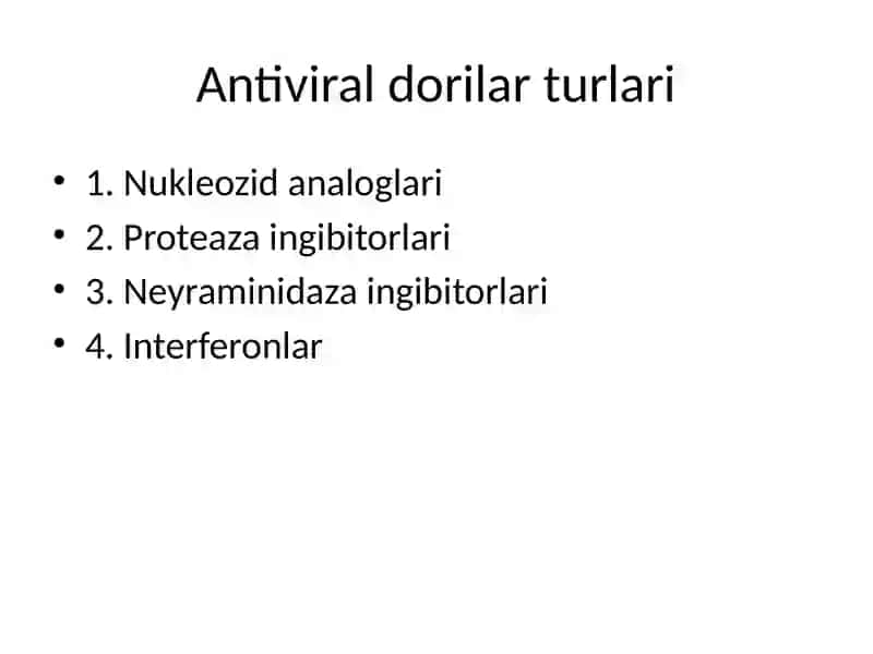 Viruslarga qarshi dorilar 2