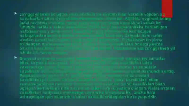 NAFAS OLISH SISTEMASI KASALLIKLARINI O’RGANISHNING ZAMONAVIY USULLLARI 2