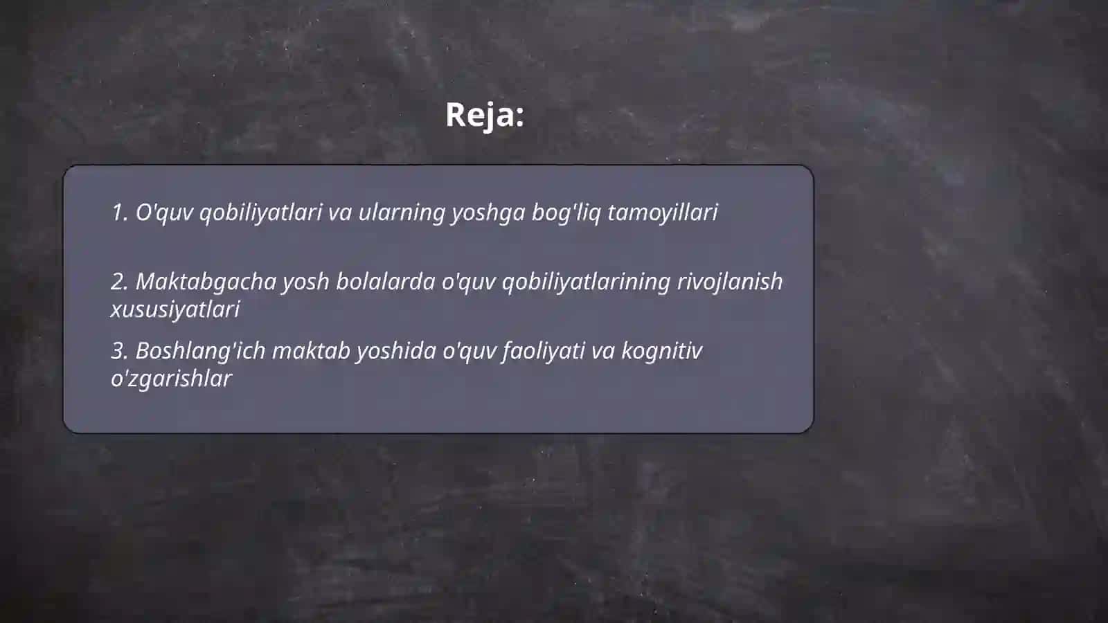 O'quv qobiliyatlari rivojlantirishning yoshga bog 'liq xususiyatlari 2