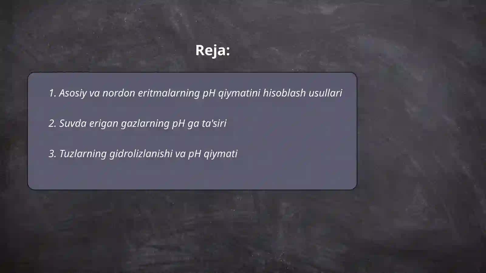 Har xil koʻrinishdagi protolotik eritmalarda pH qiymatini hisoblash 2