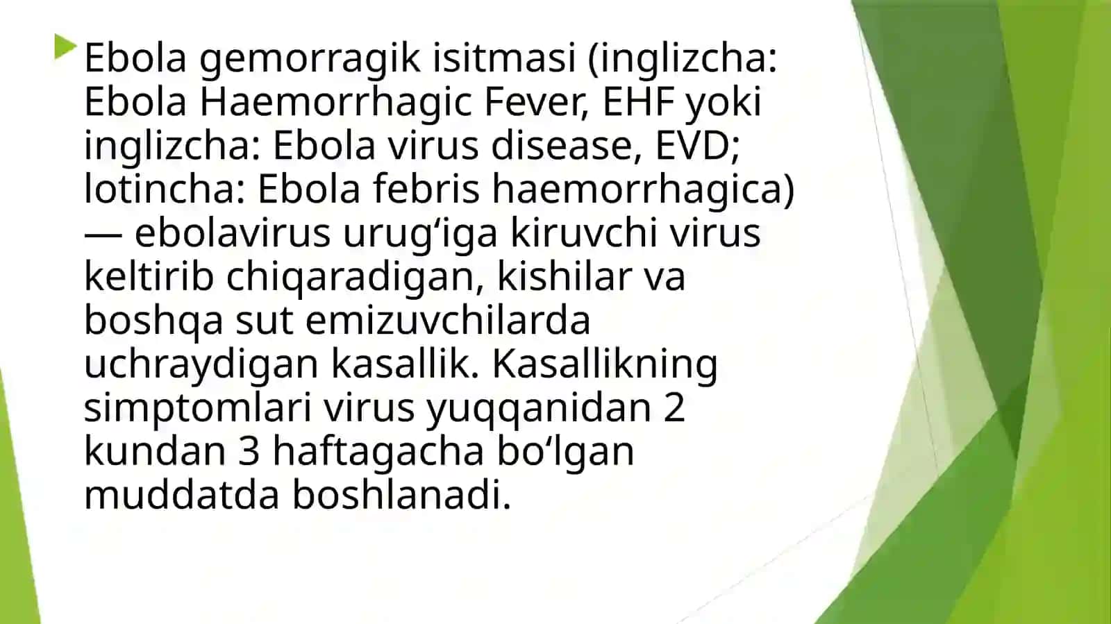 Ebola, Lassava sirkaviruslari. Potagenizi, labaratoriya tashxisi 2