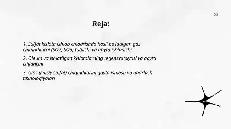 Sulfat kislota ishlab chiqarishda hosil boʻlgan chiqindini qayta ishlash 2