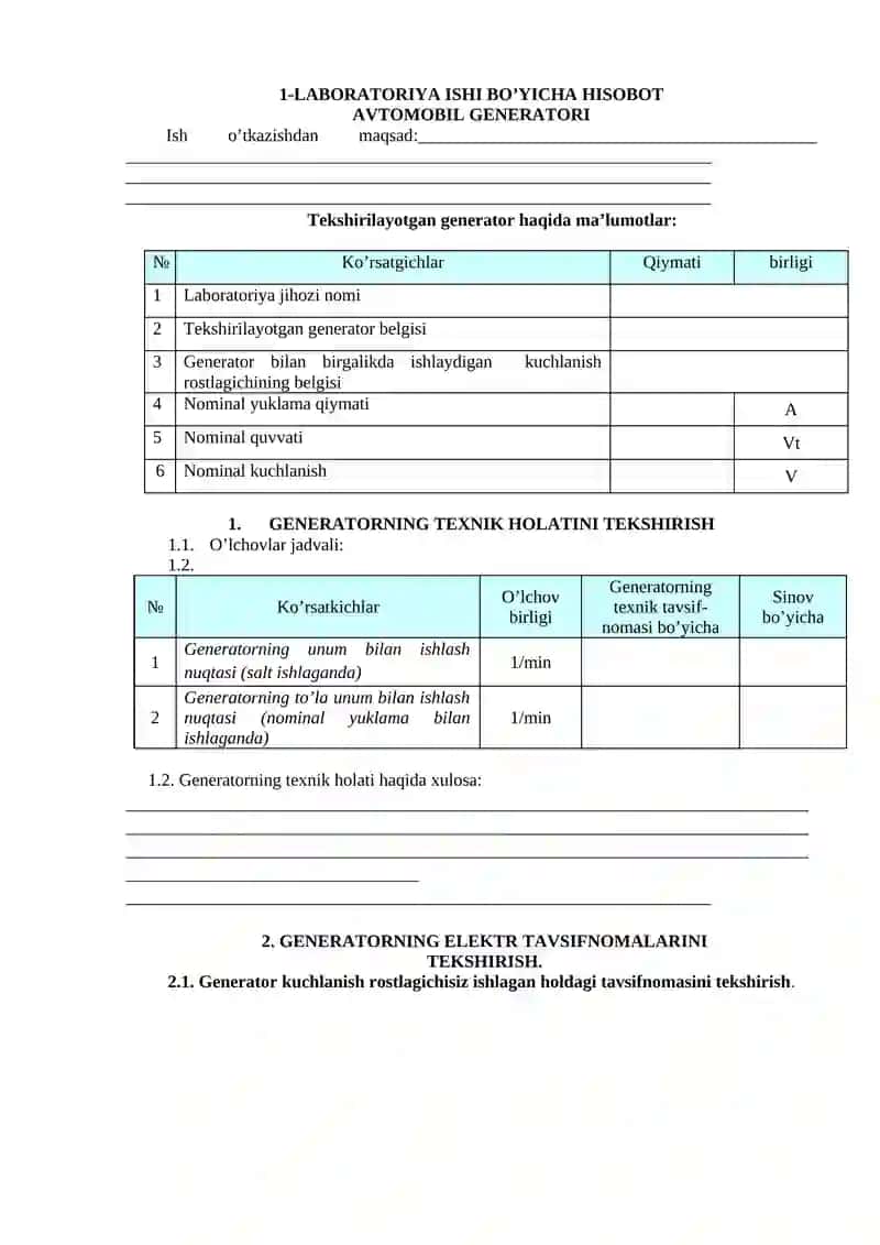 AVTOMOBIL GENERATORI 2
